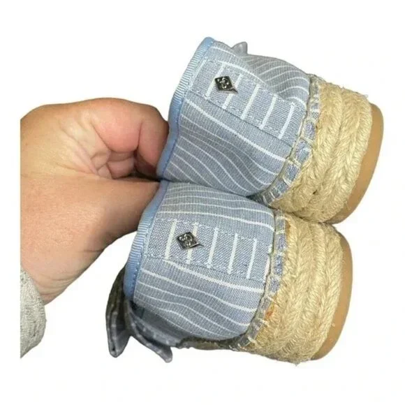 Sam Edelman Ciara Blue Stripe Bow Platform Espadrilles - Picture 10 of 10